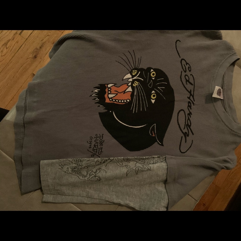 New boys Ed hardy thermal shirt med 8-10